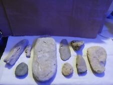 Native American Paleo Indian Artifacts Large Lot Of 9 Stone Tools picture