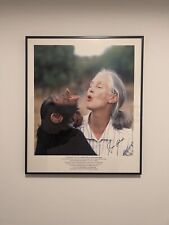 VINTAGE 1996 JANE GOODALL CHIMPANZEE AUTOGRAPHED SIGNED 90S FRAMED PRINT 18X21.5 picture