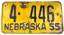 Nebraska 1955 License Plate Man Cave Vintage Garage Custer  Co Collectors Decor picture