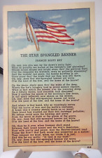 Patriotic American Flag Post Card The Star Spangled Banner Vintage Unposted picture