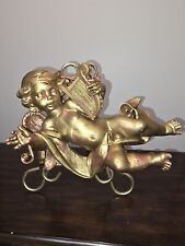 Gold Cherub With Harp Made In Italy picture