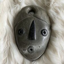 Primitive Carved Stone Mask Shaman Raised Donut Eyes Triangle Nose Indigenous picture
