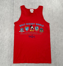 VINTAGE Walt Disney World Shirt Adult Small Red Mickey Mouse Tank Top Mens S NEW picture