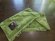 Vintage Cannon Royal Family 3 Pc Bath Towel Set Avocado Green Fringe Sculpted  picture