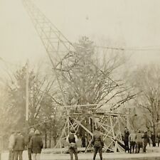 Rare 1917 Postcard Columbia Missouri Erecting Radio Tower Knights of St. Patrick picture