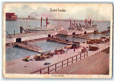 1906 Steamship Landing Levee Scene Saint Louis MO Printed Matter Postcard picture