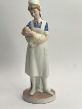 Vintage Lefton Nurse W Baby Figurine Maternity Nurse Labor Delivery Neo Natal picture