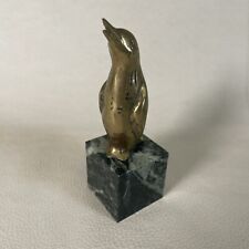 5 Inch BRASS PENGUIN FIGURE ON Marble Base picture