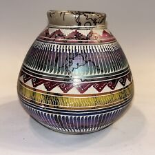 Beautiful Vintage Finely Etched Navajo Pottery Vase By Susie Charlie 5