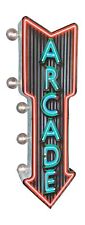 Arcade Double-Sided Marquee Sign With Neon Print And LED Bulbs Vintage Inspir... picture