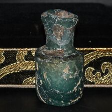 Genuine Ancient Roman Glass Medicine Bottle with Iridescent Patina 1st Century picture